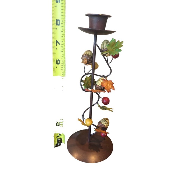 EUC 90's Fall Autumn Russ Metal Acorn Candle Stick Thanksgiving Holiday Decor - Picture 3 of 7